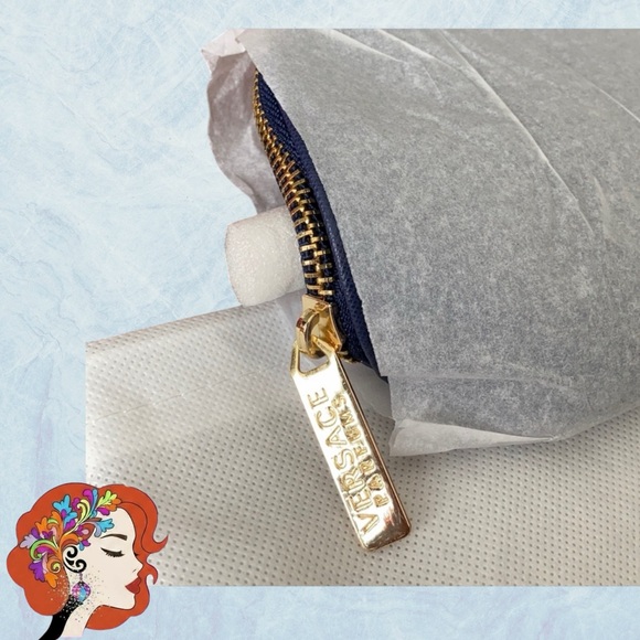 Versace Elegant Navy/Gold Women's Pouch/Clutch - Picture 3 of 11